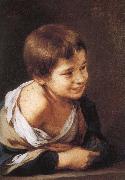 Bartolome Esteban Murillo Window, smiling boy France oil painting artist